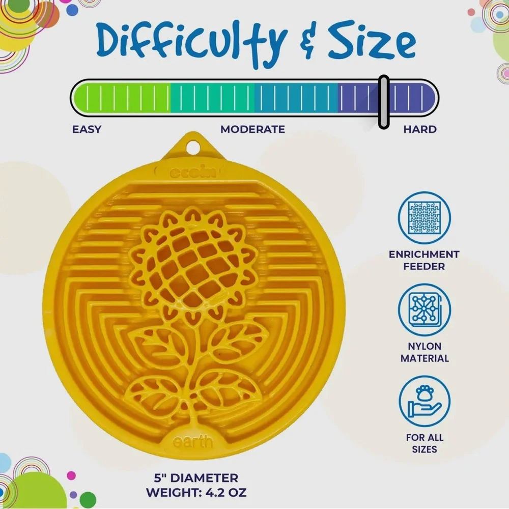 SodaPup Sunflower Ecoin Nylon Lick Mat – Durable Slow Feeder for Super Chewers